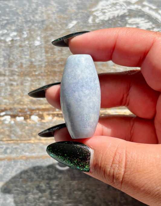 Gorgeous Guatemalan Jade Hand Carved Lilac Tube Bead *Tucson Gem Show Exclusive*