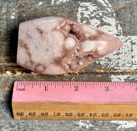 Gorgeous Pink Amethyst Flame with Druzy from Brazil