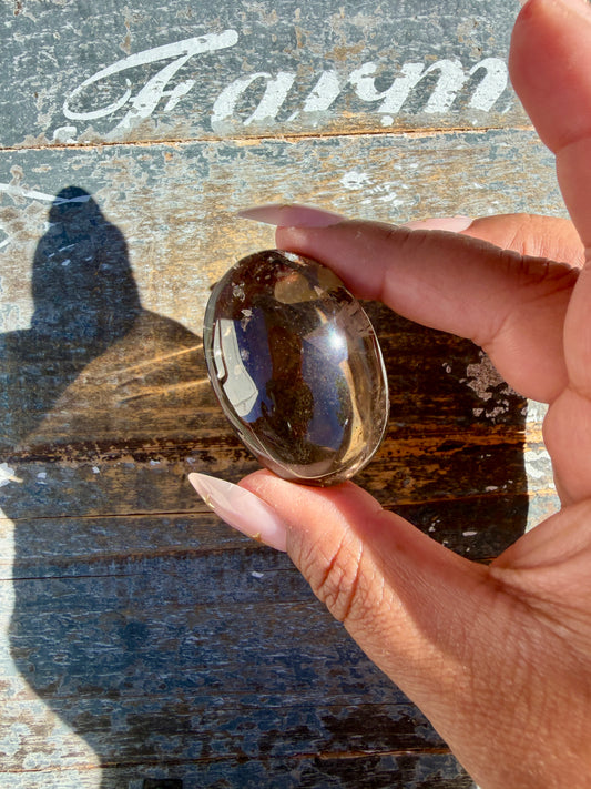Gorgeous Smokey Quartz Palm Stone from Brazil | Opt Y