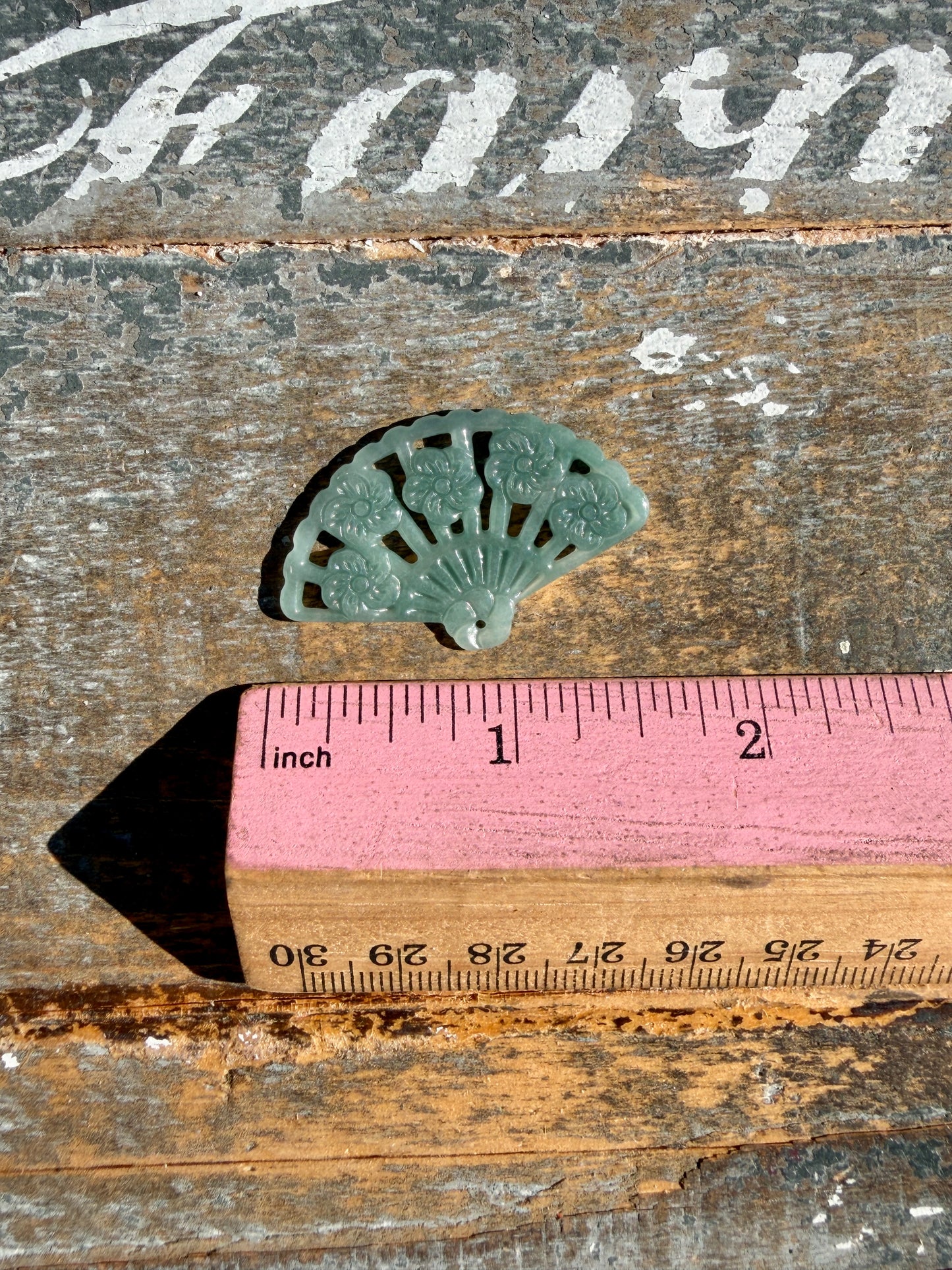 Blue Water Jade Fan (can be used as a pendent) | Intuitively Chosen