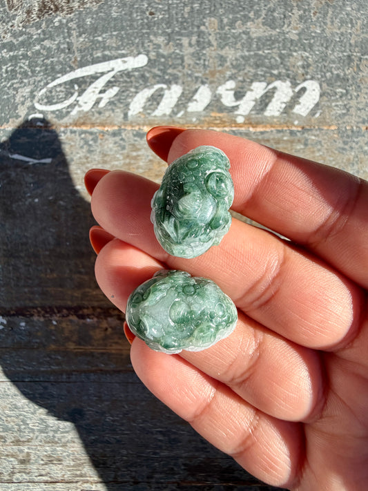 Blue Water Jade Mini Money Toad (can be used as a pendent) | Intuitively Chosen
