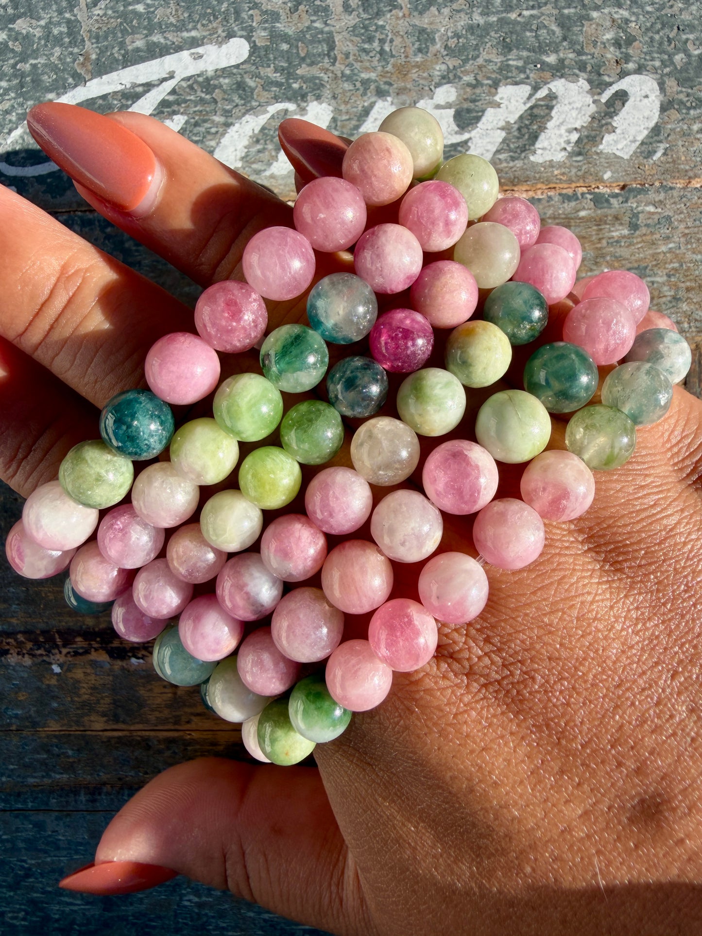 One (1) Watermelon Tourmaline | 7-8mm | Wrist Size: 6.25-6.5"