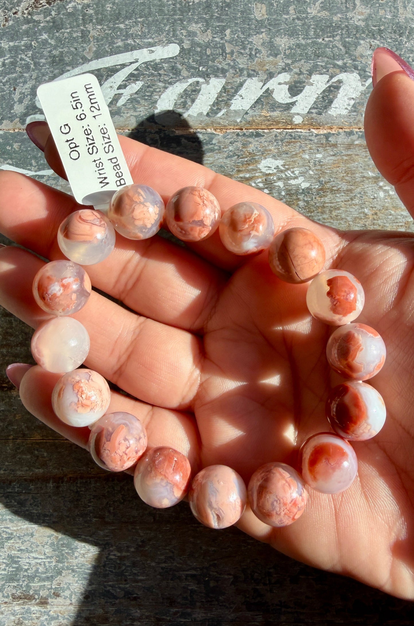 Pink Candy Agate Bracelet Opt G