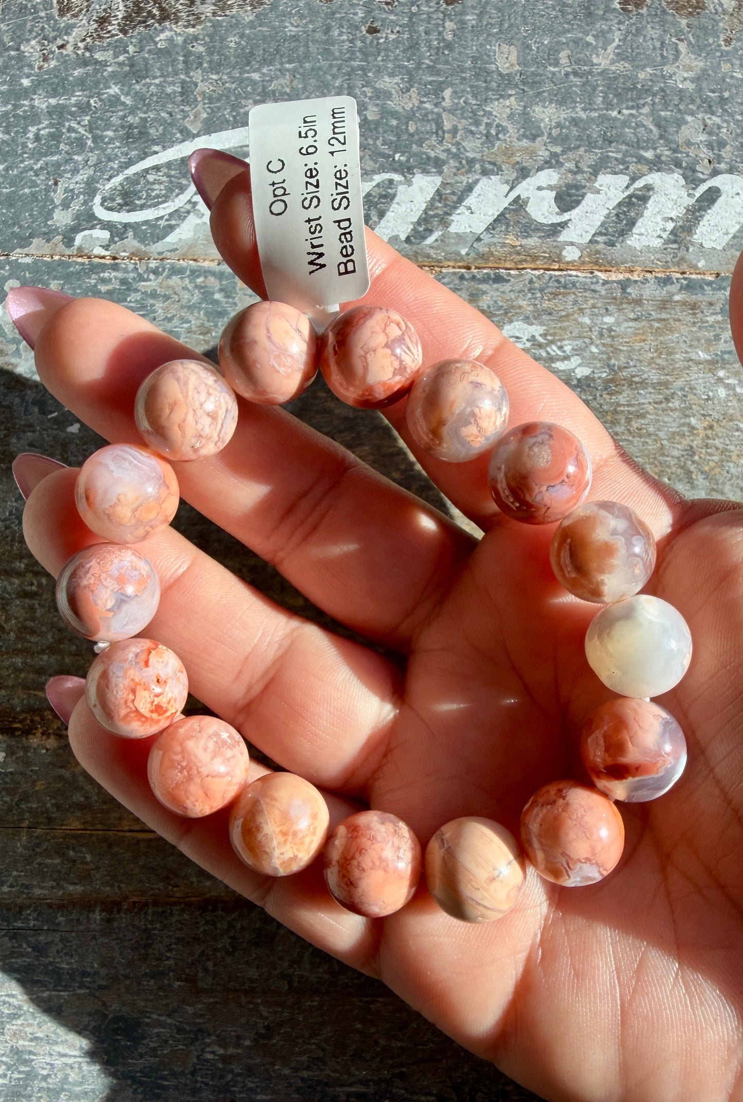 Pink Candy Agate Bracelet Opt C