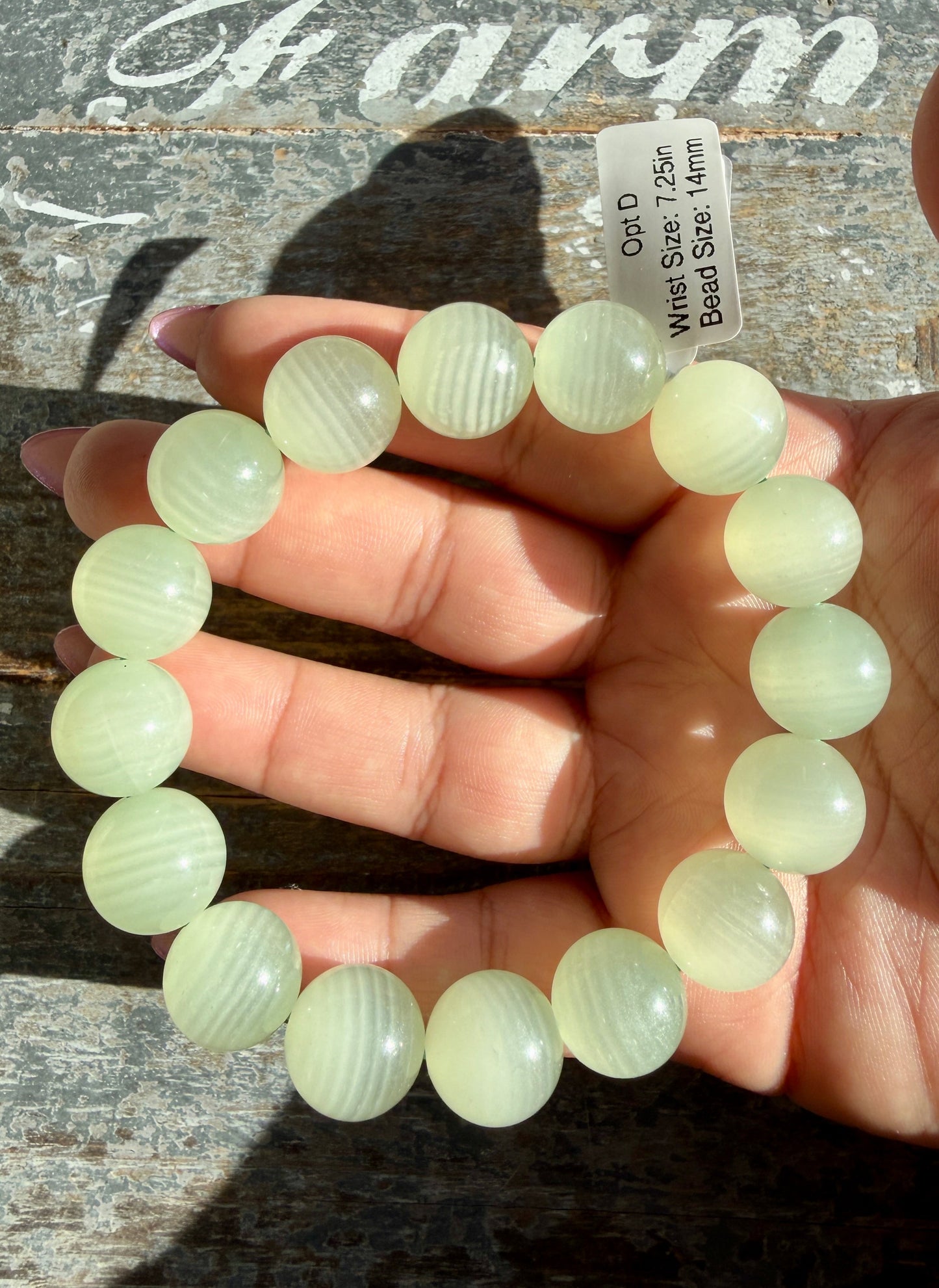 Green Phantom Calcite Bracelet Opt D