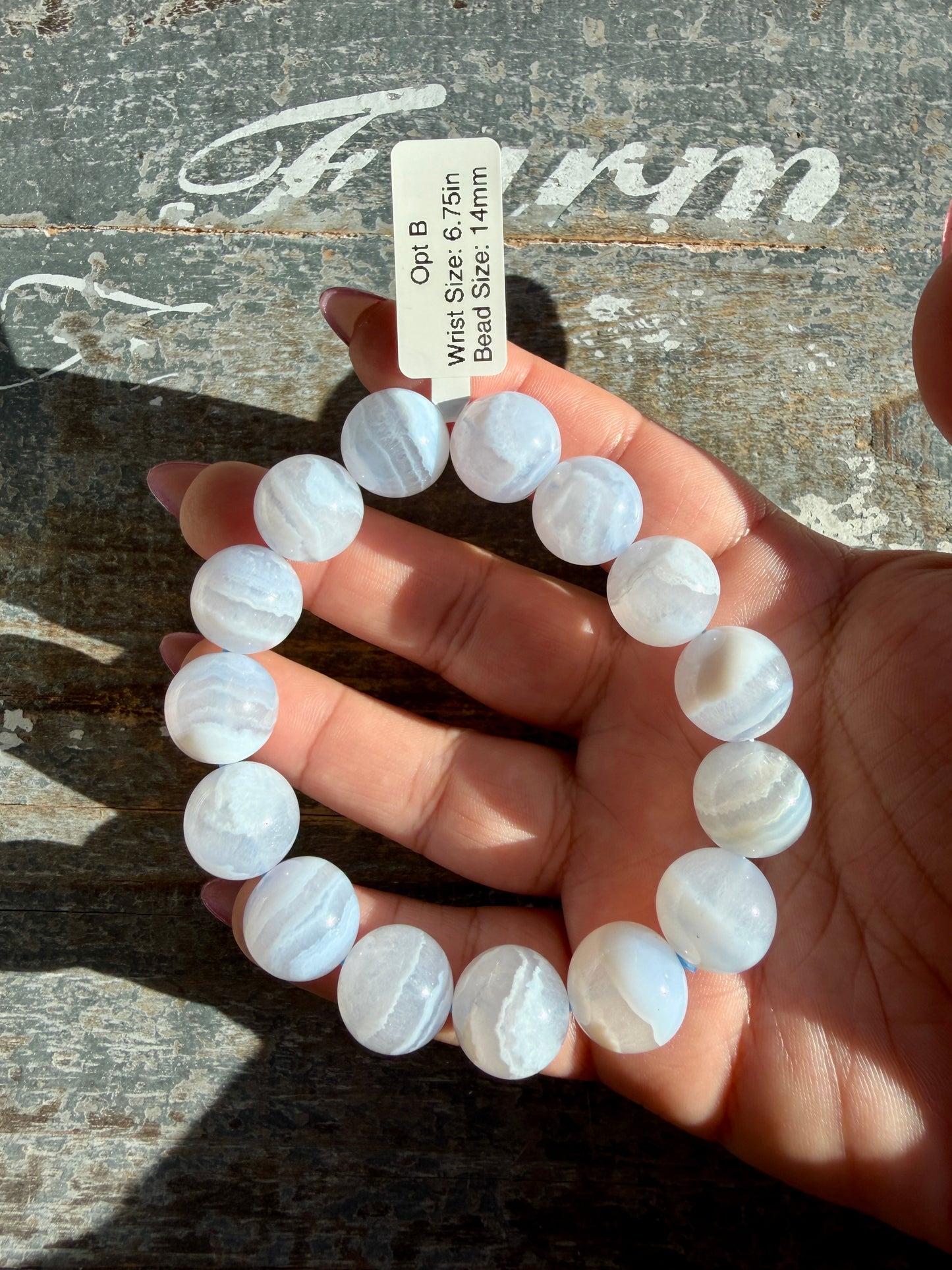 Blue Lace Agate Bracelet Opt B