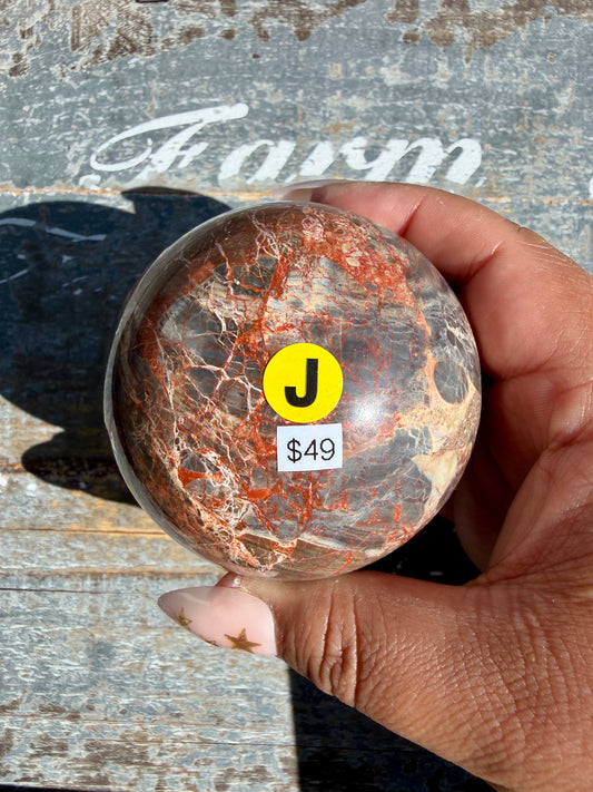Gorgeous Money Agate Sphere | Opt J