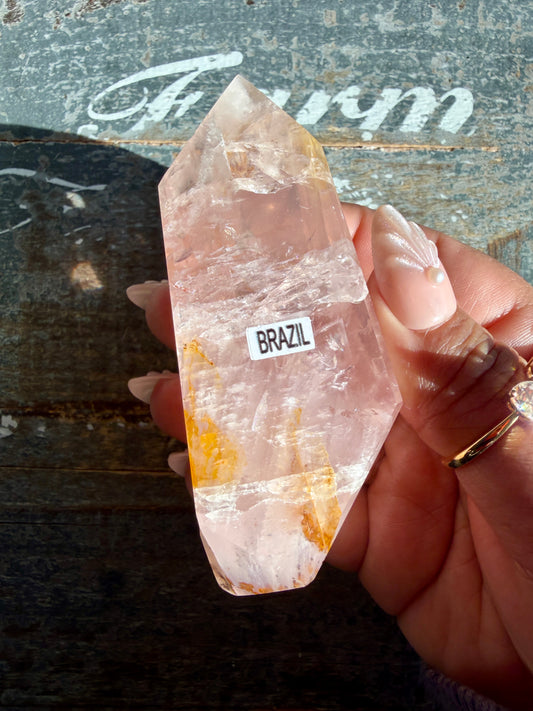 Gorgeous Rose Quartz + Golden Healer Freeform | Brazil | Opt K