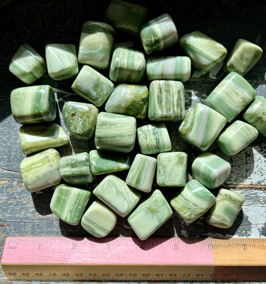 One (1) Gorgeous Green Banded Serpentine Tumble *Tucson Gem Show Exclusive*