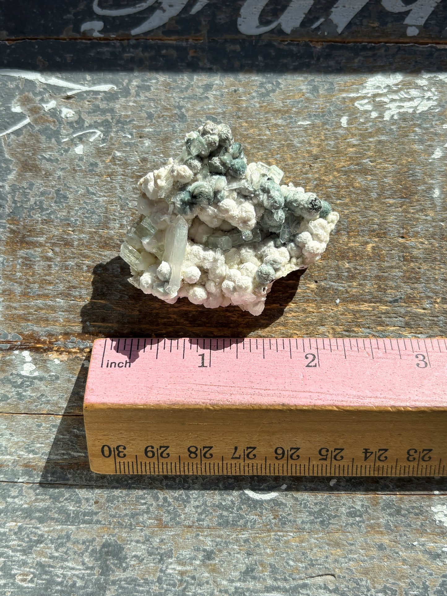 Rare White Botryoidal Gyrolite with Gemmy Green Apophyllite – Stunning Combo Mineral from India