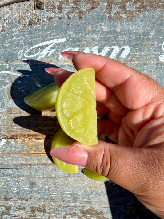 One (1) Lime Serpentine Lime | Intuitively Chosen