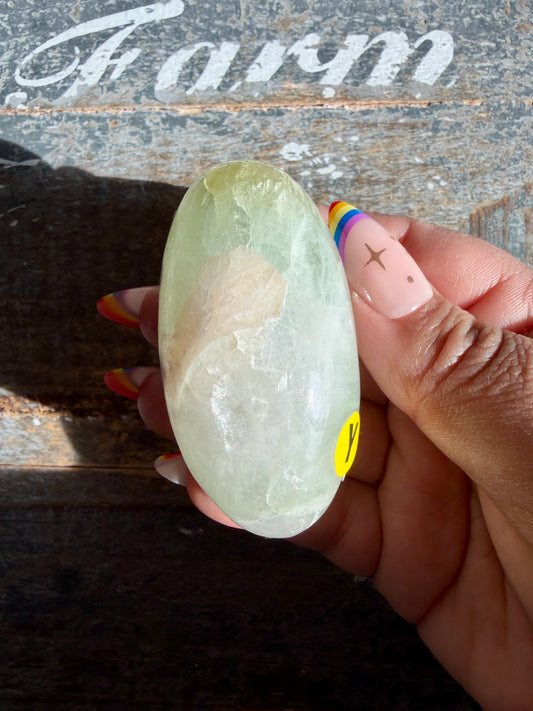 Gorgeous Polished Green Apophyllite Lingam | India | Opt Y
