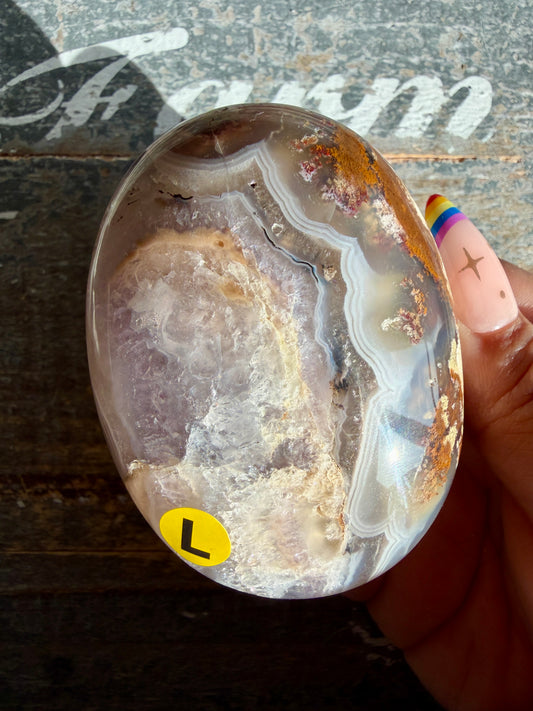 Gorgeous Indonesian Scenic Moss Agate Palm Stone | Opt L