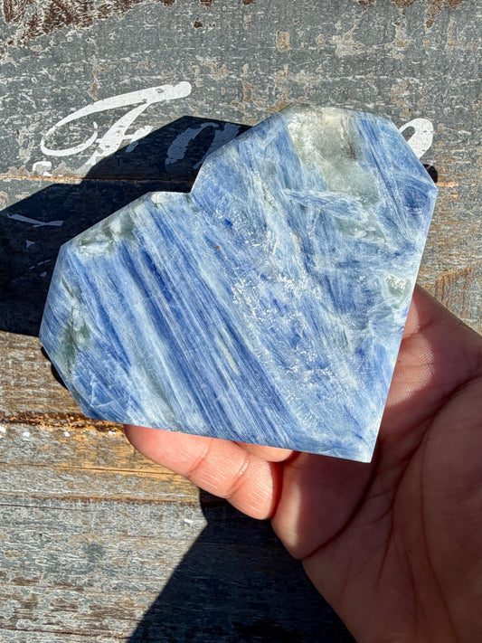 Gorgeous Blue Kyanite Faceted Flat Heart | Opt 59