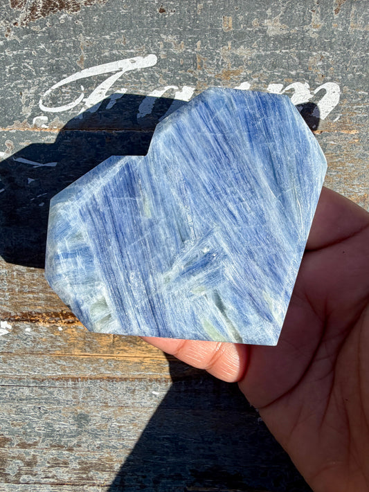 Gorgeous Blue Kyanite Faceted Flat Heart | Opt 56