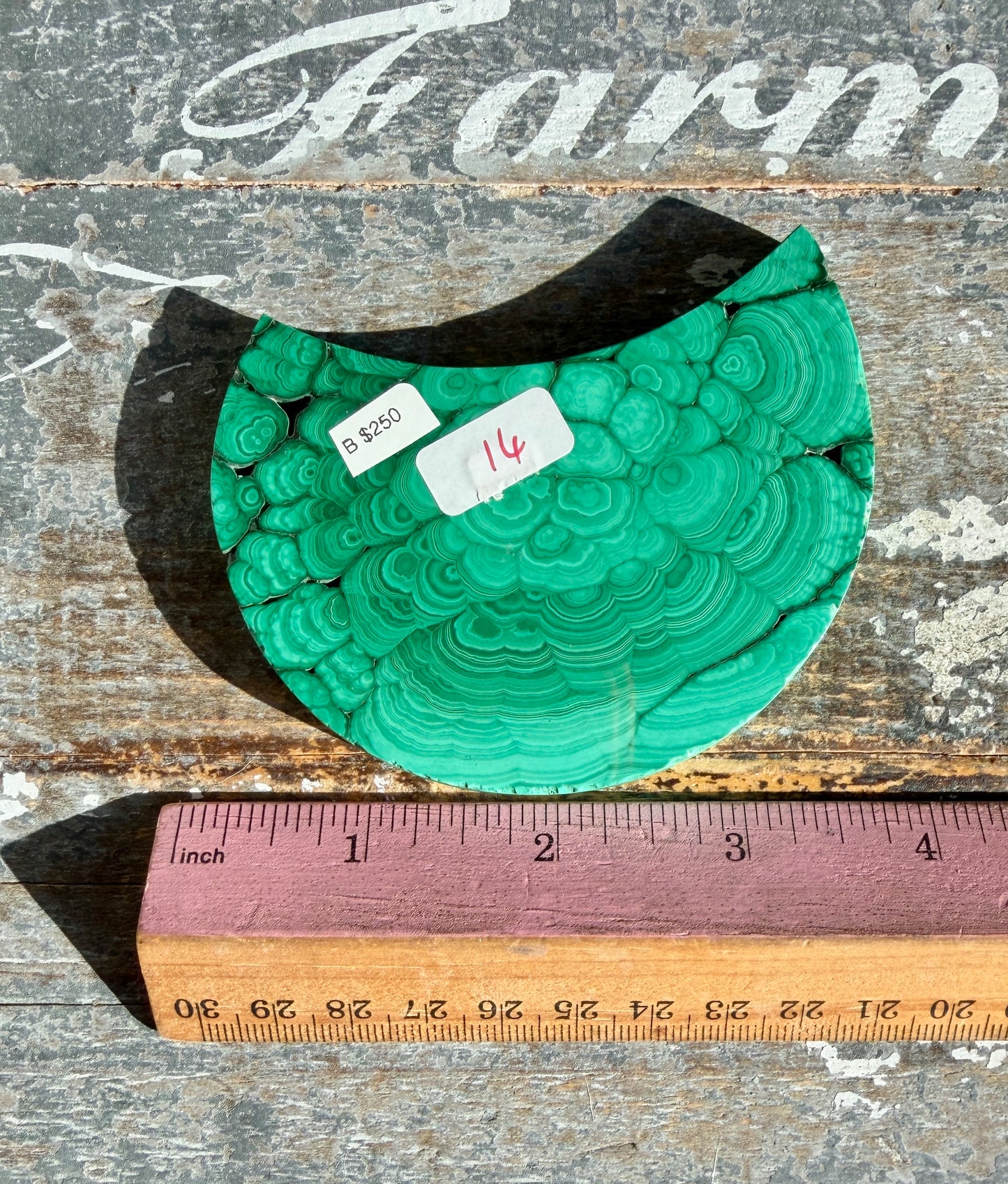 Gorgeous Malachite Moon with Silver Stand | Opt B