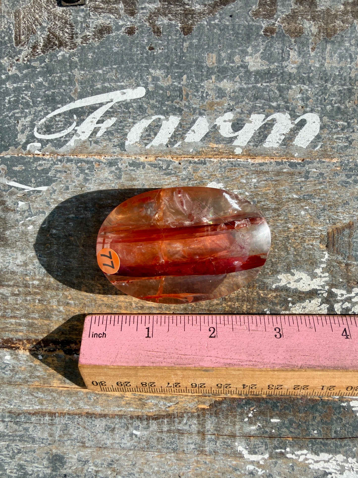 Gorgeous High Quality Fire Quartz Palm Stone | Opt 77