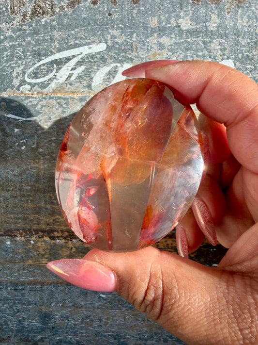 Gorgeous High Quality Fire Quartz Palm Stone | Opt 72
