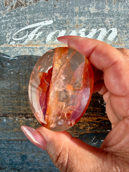 Gorgeous High Quality Fire Quartz Palm Stone | Opt 69