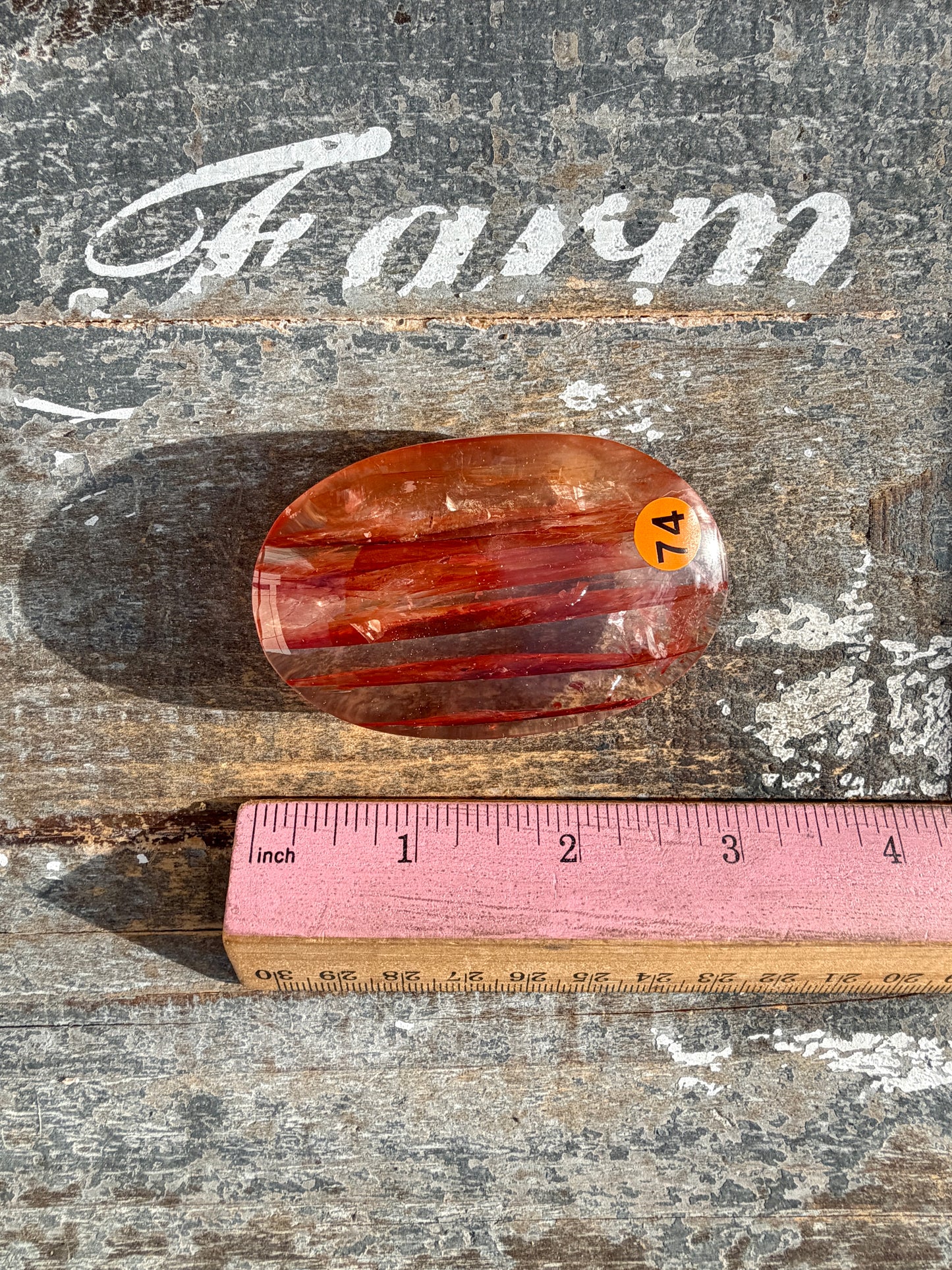 Gorgeous High Quality Fire Quartz Palm Stone | Opt 74