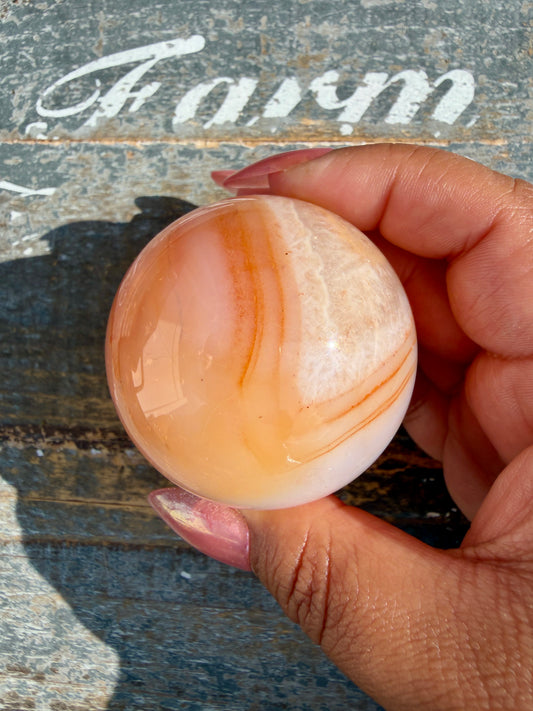 Gorgeous Carnelian/Orca Agate Sphere | Opt 35