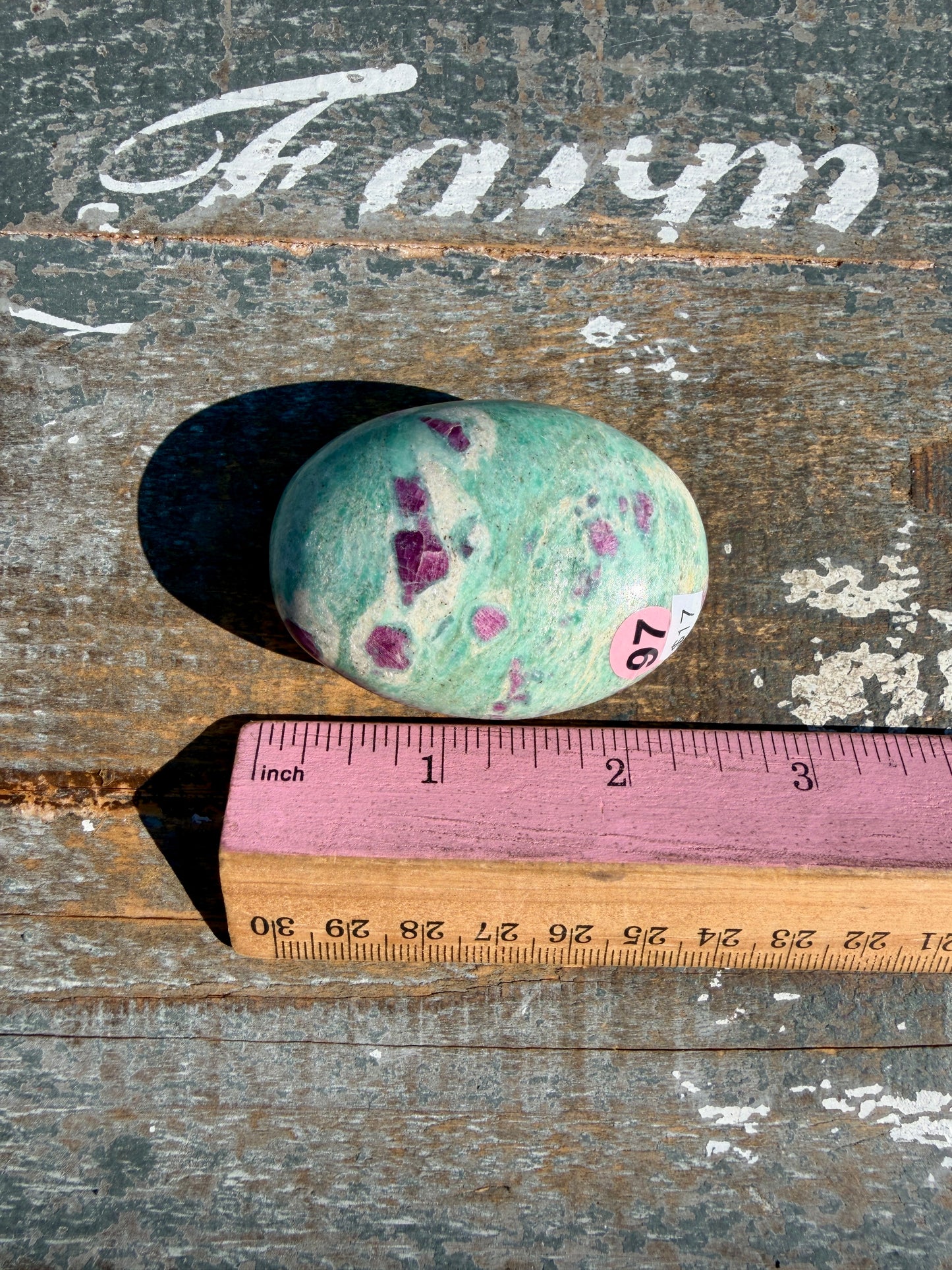 Gorgeous Ruby in Fuchsite Palm Stone | India | Opt 97