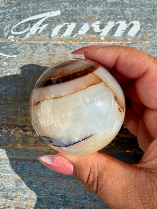 Gorgeous Carnelian/Orca Agate Sphere | Opt 36