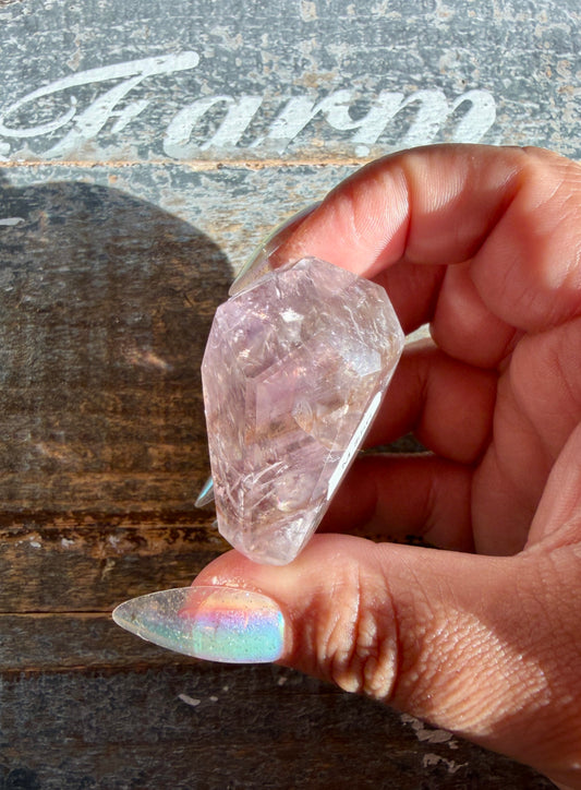 Gorgeous Powellite In Amethyst Freeform from Bahia Brazil | Opt M