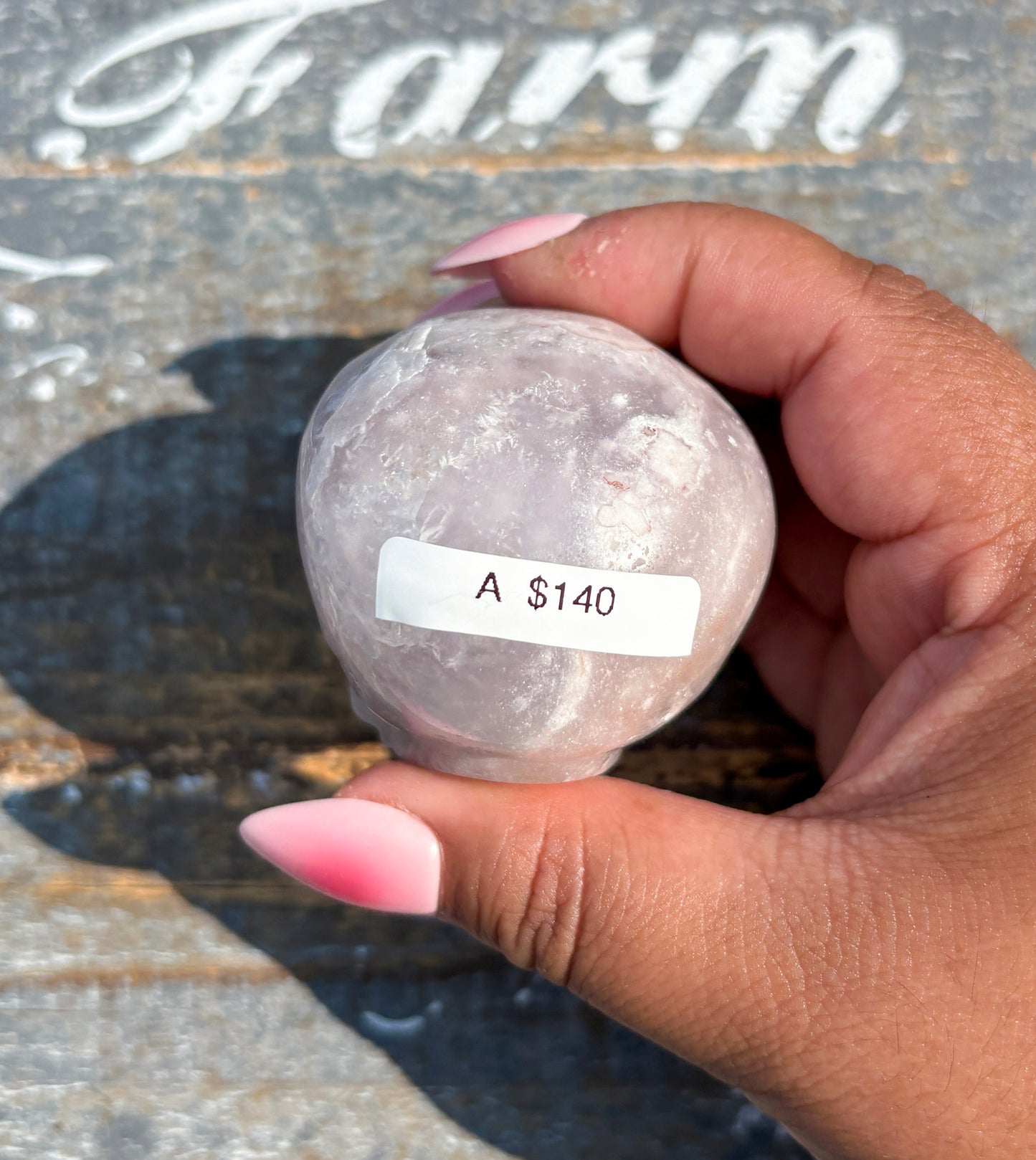 Gorgeous Flower Agate in Pink Amethyst Skull | Opt A