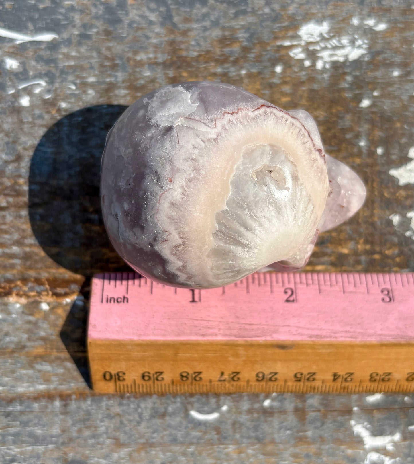 Gorgeous Flower Agate in Pink Amethyst Skull | Opt A
