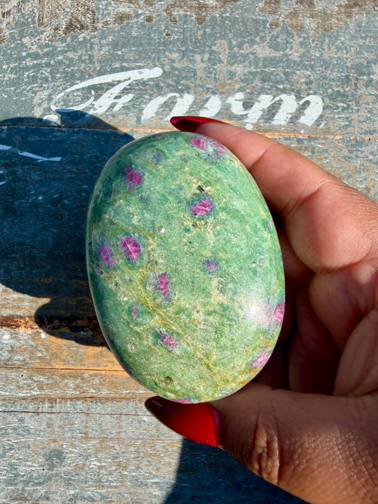 Gorgeous Ruby in Fuchsite Palm Stone | India | Opt 80