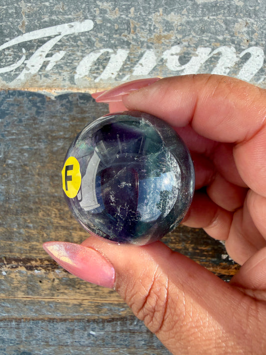 Gorgeous Rainbow Fluorite Small Sphere | Opt F