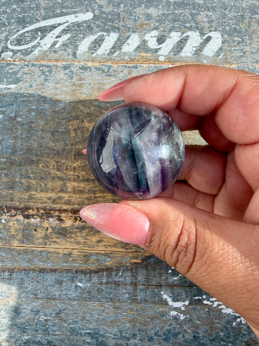 Gorgeous Rainbow Fluorite Small Sphere | Opt D