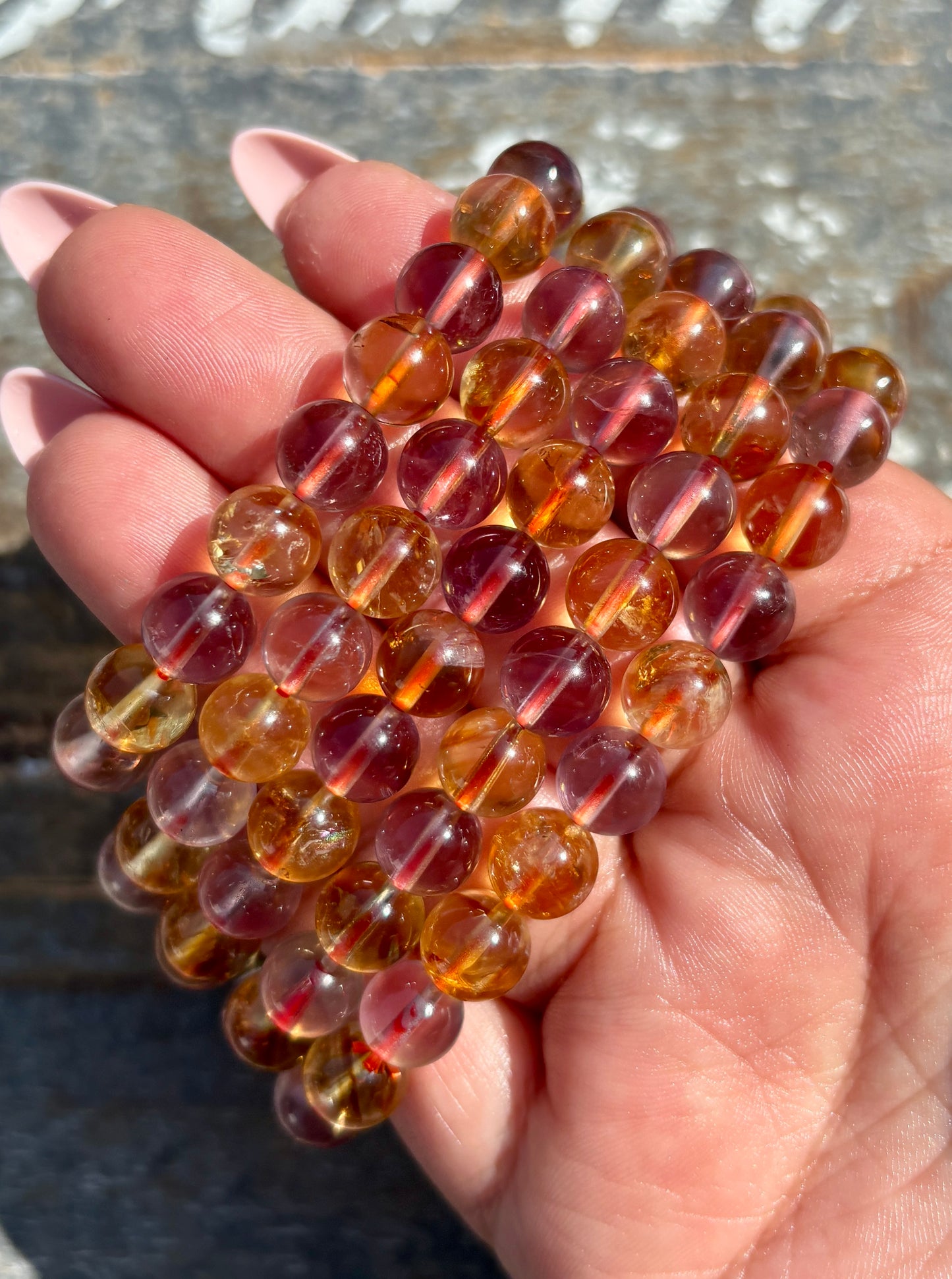 One (1) Citrine & Amethyst Bracelet | Wrist Size 6.25" | 8mm