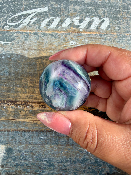 Gorgeous Rainbow Fluorite Small Sphere | Opt H