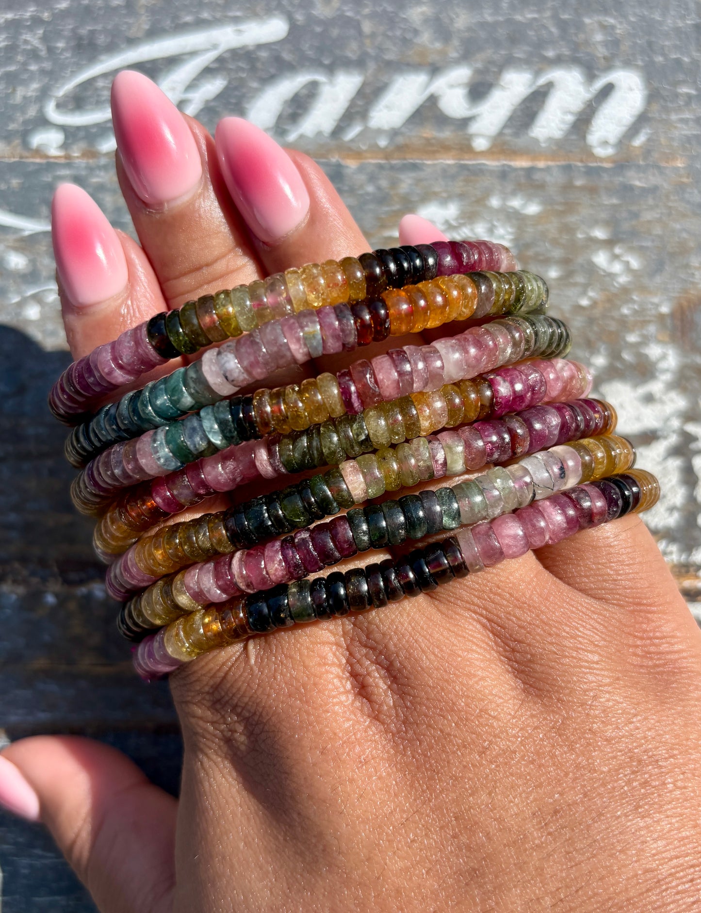 One (1) Watermelon Tourmaline Bracelet | Wrist Size 6.5" | 6mm