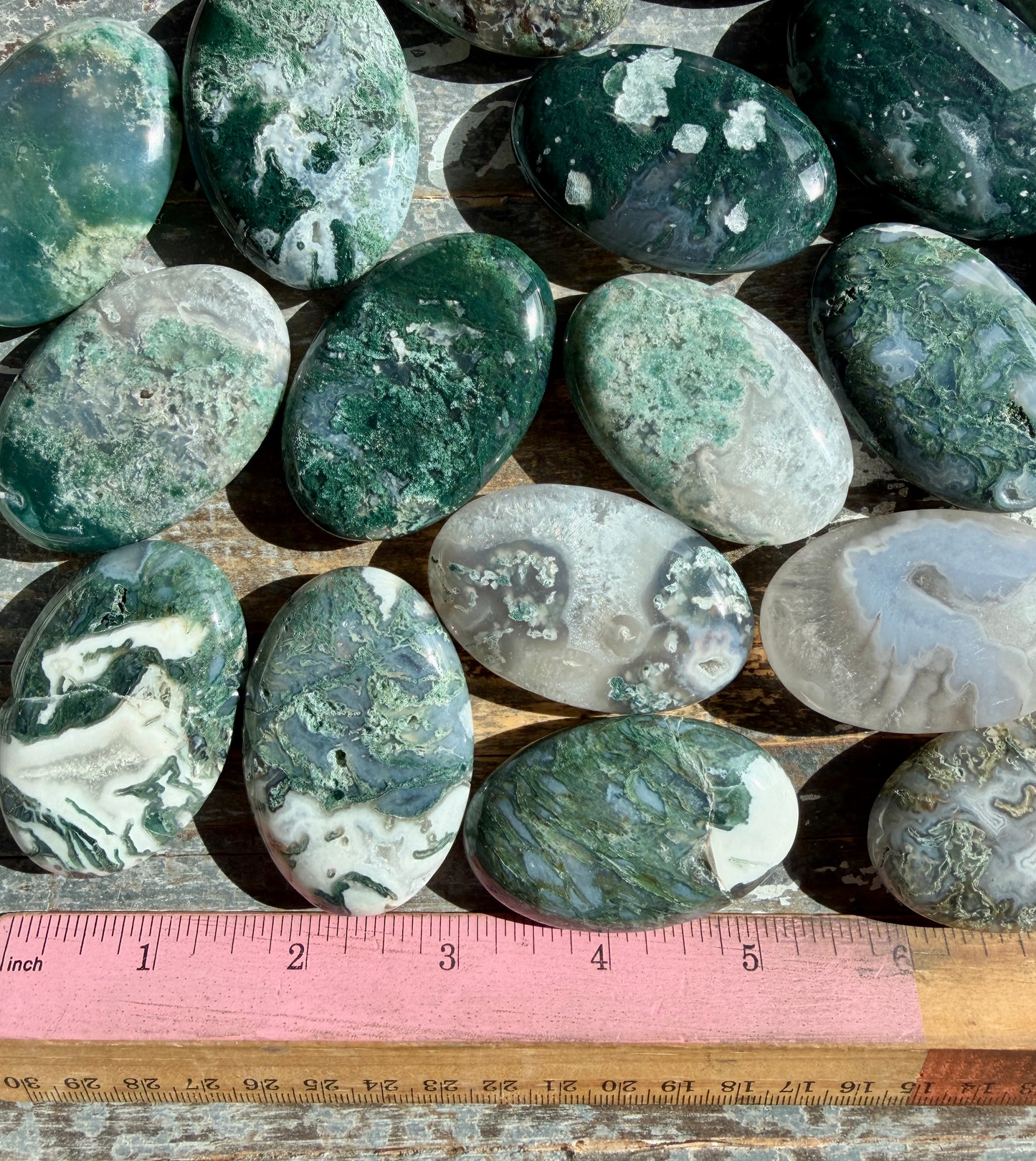One (1) Gorgeous Moss Agate Palmstone | Intuitively Chosen