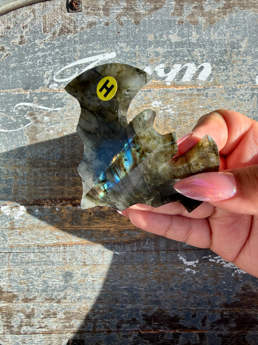 Flashy Labradorite Bat from Madagascar | Opt H