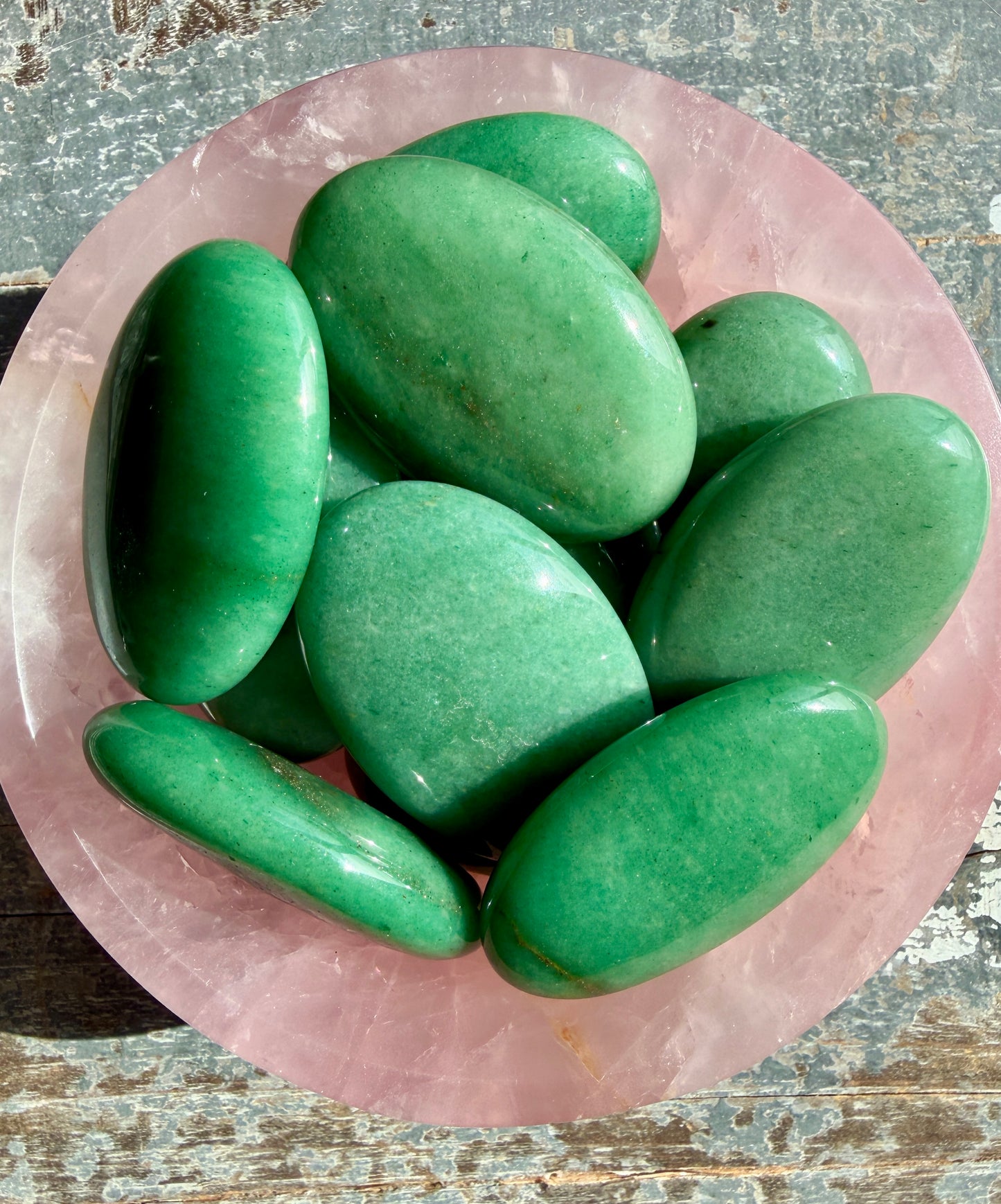 One (1) Green Aventurine (some have pyrite) Palm Stone | Intuitively Chosen