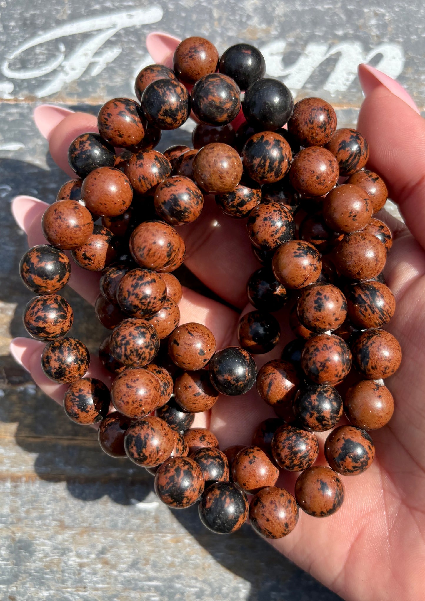 One (1) Mahogany Obsidian Bracelet | Wrist Size 6.25-6.75" | 10mm