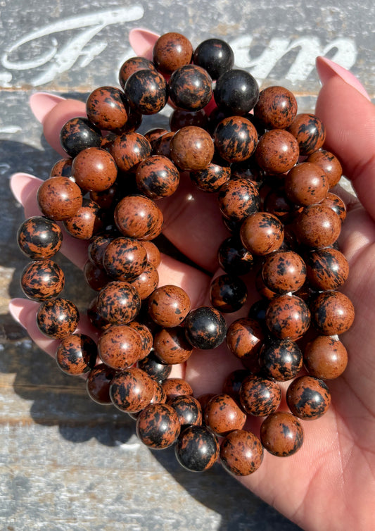 One (1) Mahogany Obsidian Bracelet | Wrist Size 6.25-6.75" | 10mm