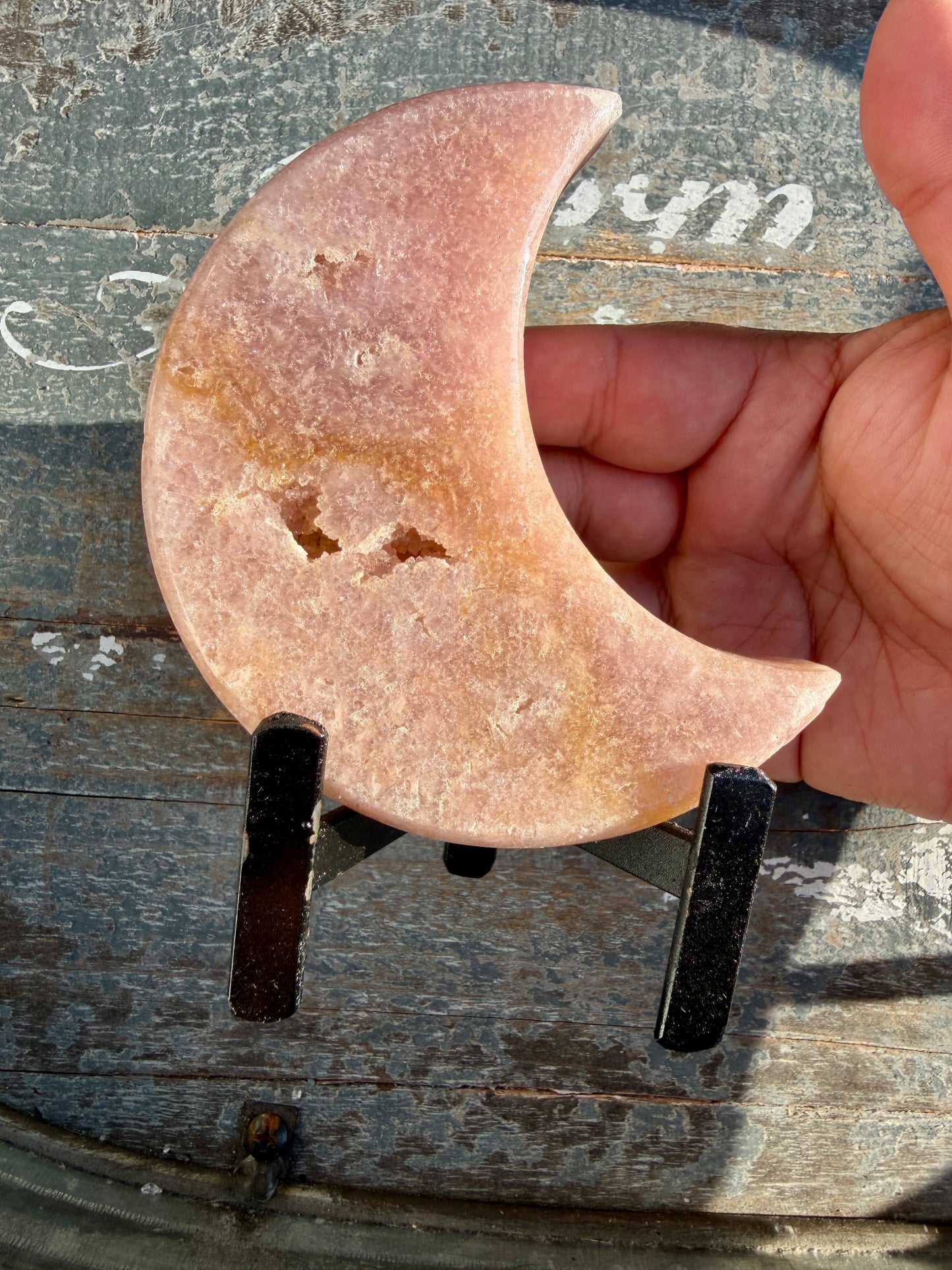 Gorgeous Pink Amethyst Moon | Brazil | Opt 15 (comes with stand)