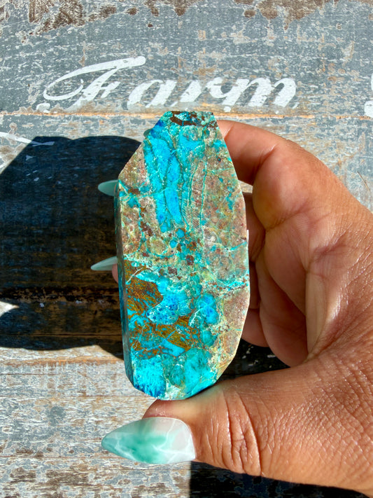 Gorgeous Chrysocolla/Azurite Freeform from Peru | Opt Y