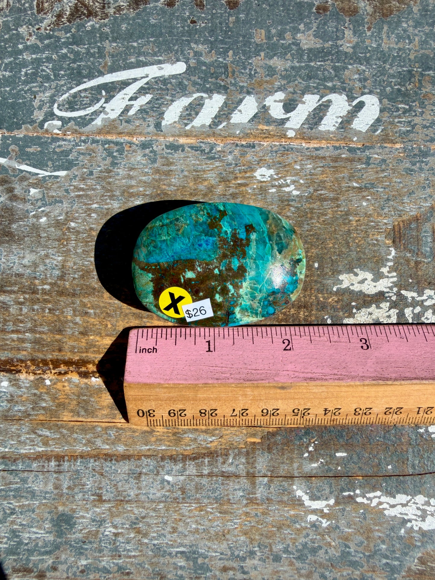 Gorgeous Chrysocolla/Azurite Palm Stone from Peru | Opt X