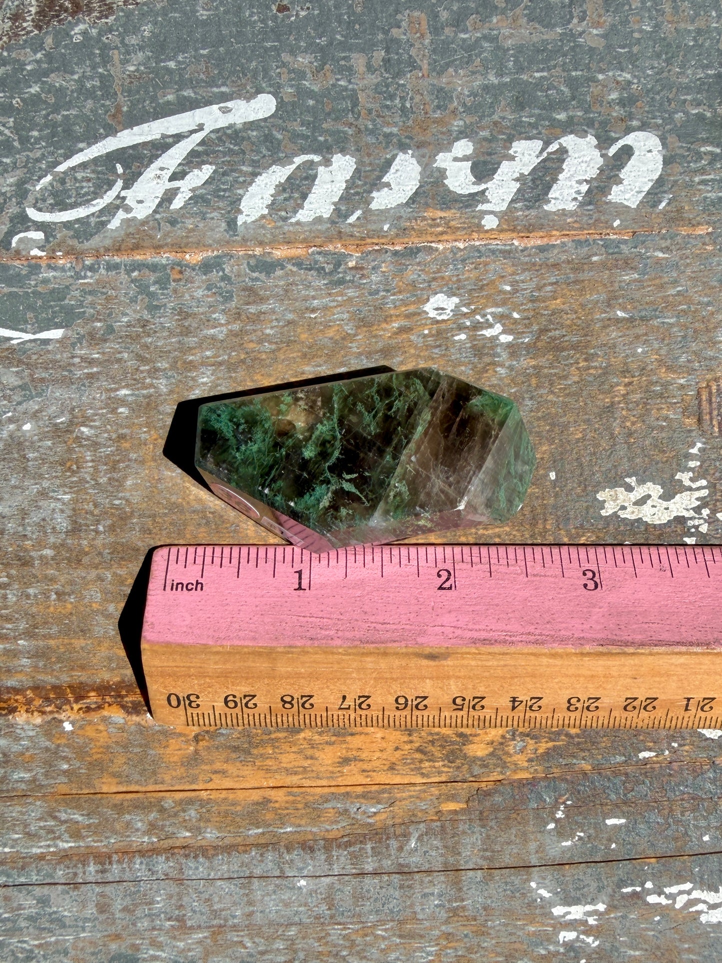 Gorgeous Optical Calcite + Moss Agate Combo Mineral Freeform From India | Opt 36