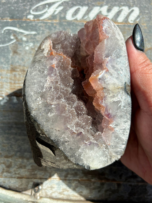 Gorgeous Rainbow Amethyst Cut Base from Brazil *Natural Color (VIDEO)