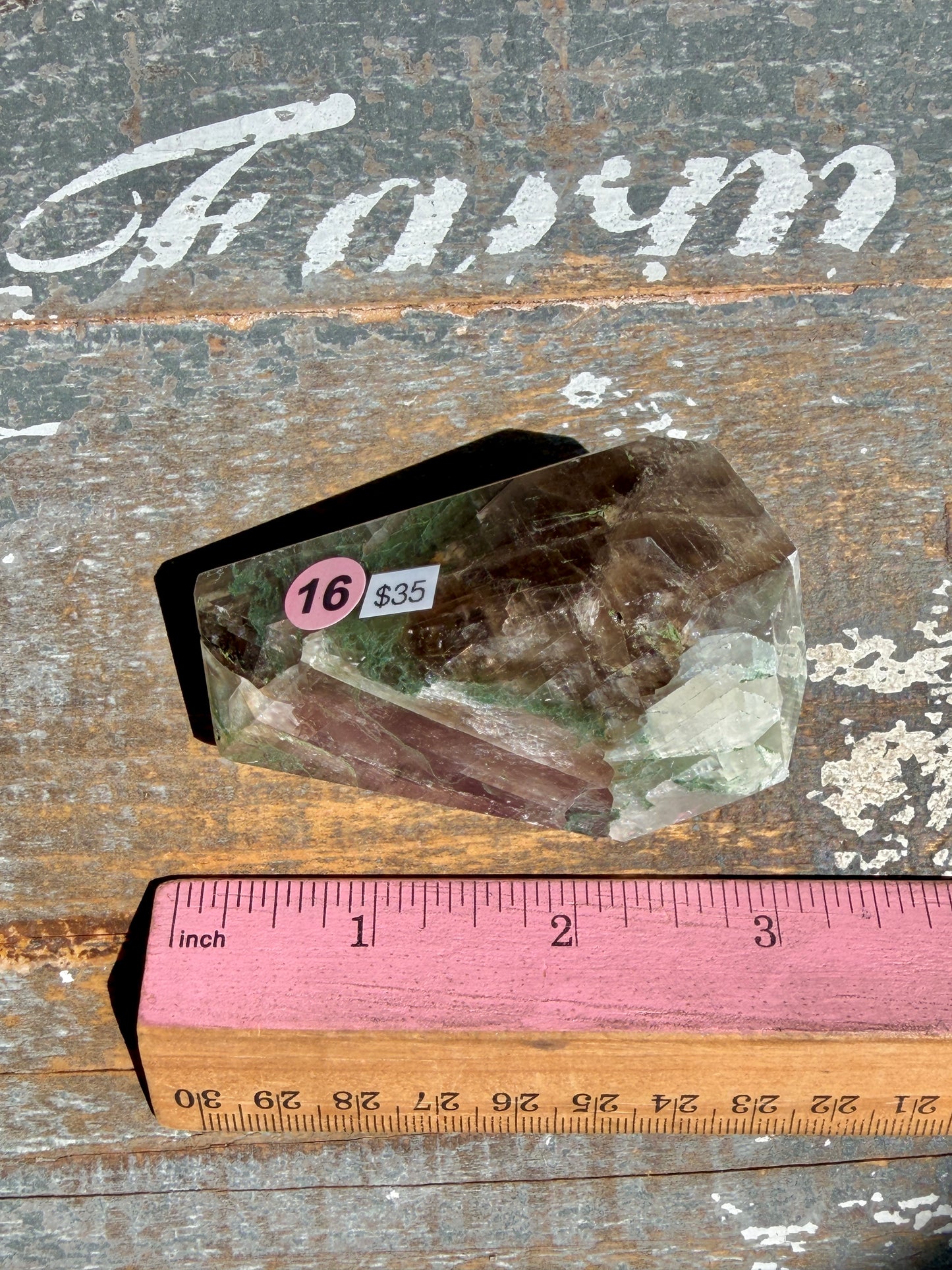 Gorgeous Optical Calcite + Moss Agate Combo Mineral Freeform From India | Opt 16