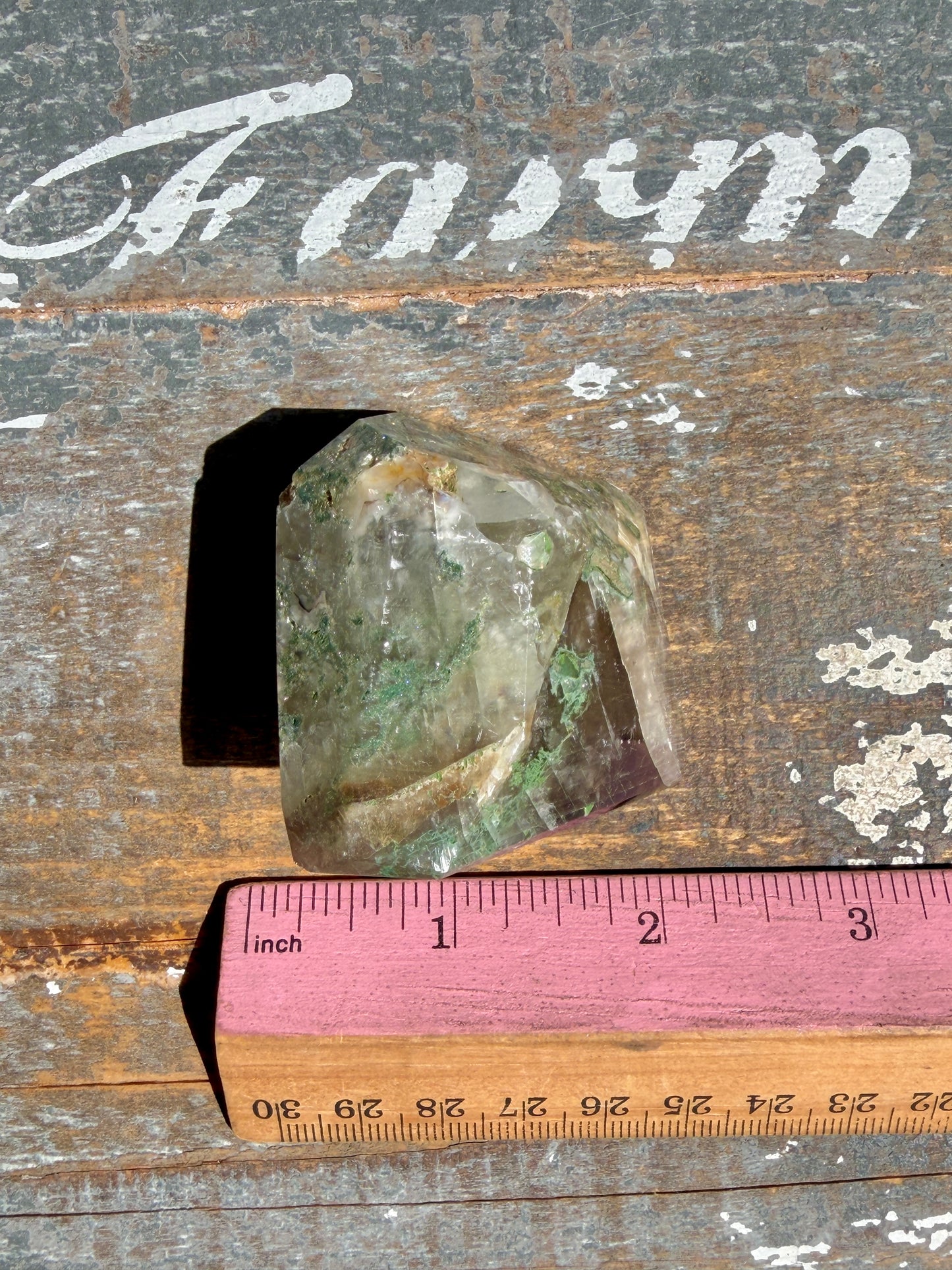 Gorgeous Optical Calcite + Moss Agate Combo Mineral Freeform From India | Opt 21
