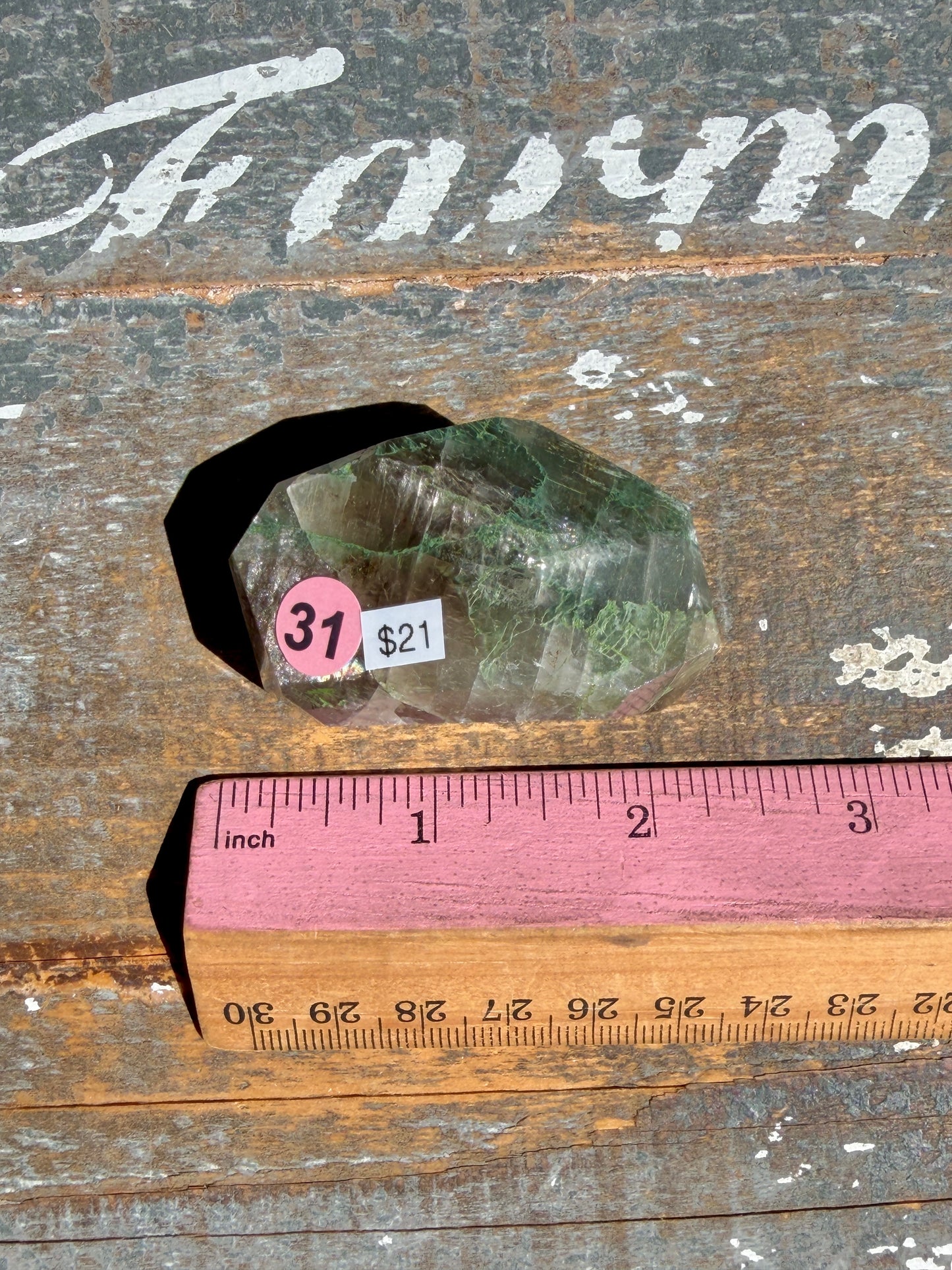 Gorgeous Optical Calcite + Moss Agate Combo Mineral Freeform From India | Opt 31
