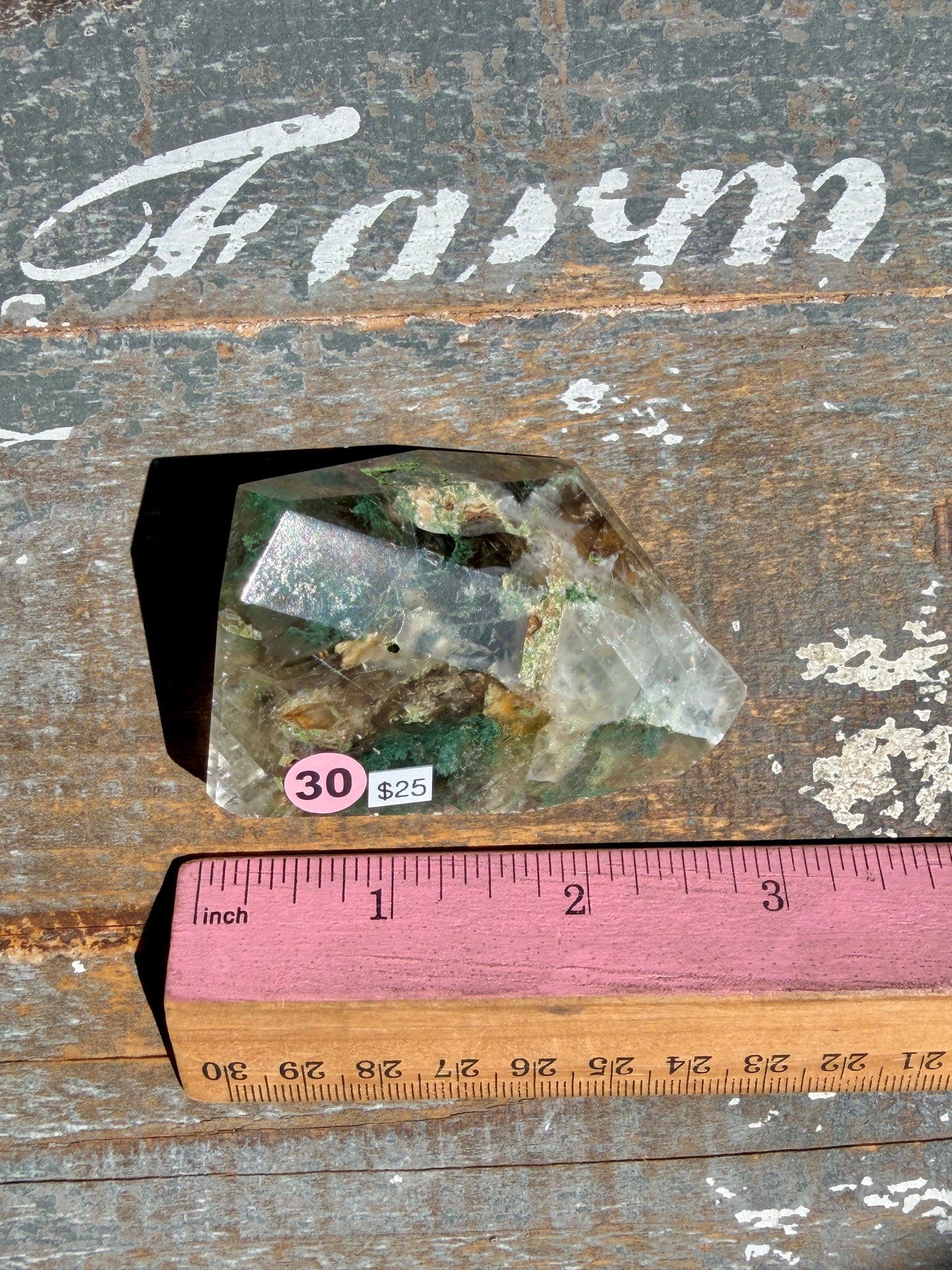 Gorgeous Optical Calcite + Moss Agate Combo Mineral Freeform From India | Opt 30